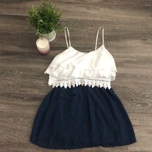 Navy and white dress